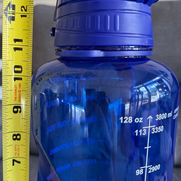 Motivational Water Jug, 128oz, Blue - Picture 3 of 4
